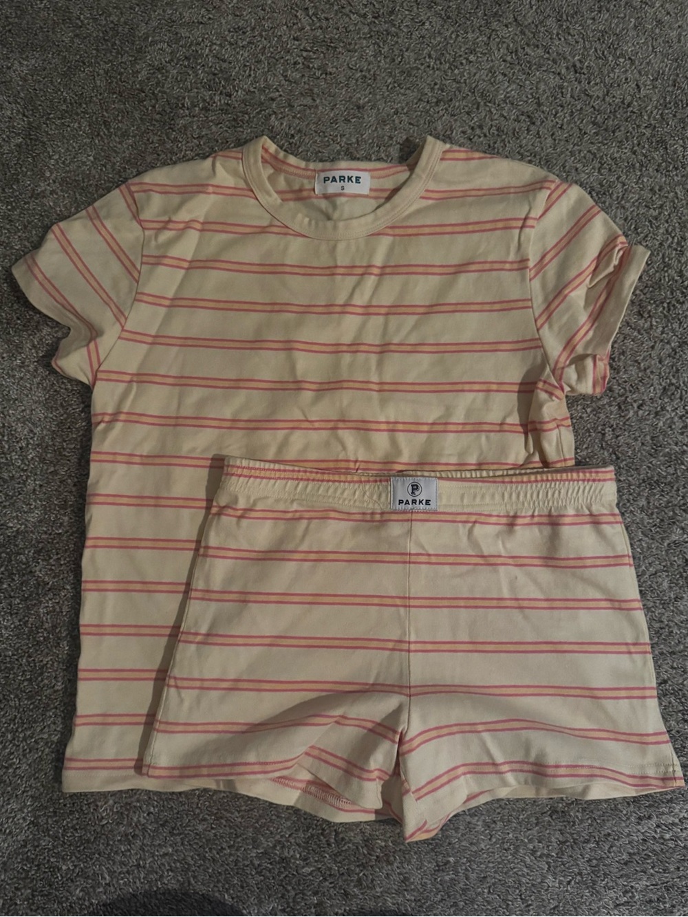 Parke Short Set- Cream Stripe - Picture 2 of 2